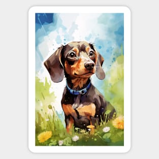 Cute Adorable Dachshund on a Sunny Day Sticker